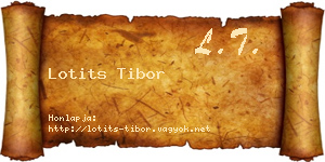 Lotits Tibor névjegykártya